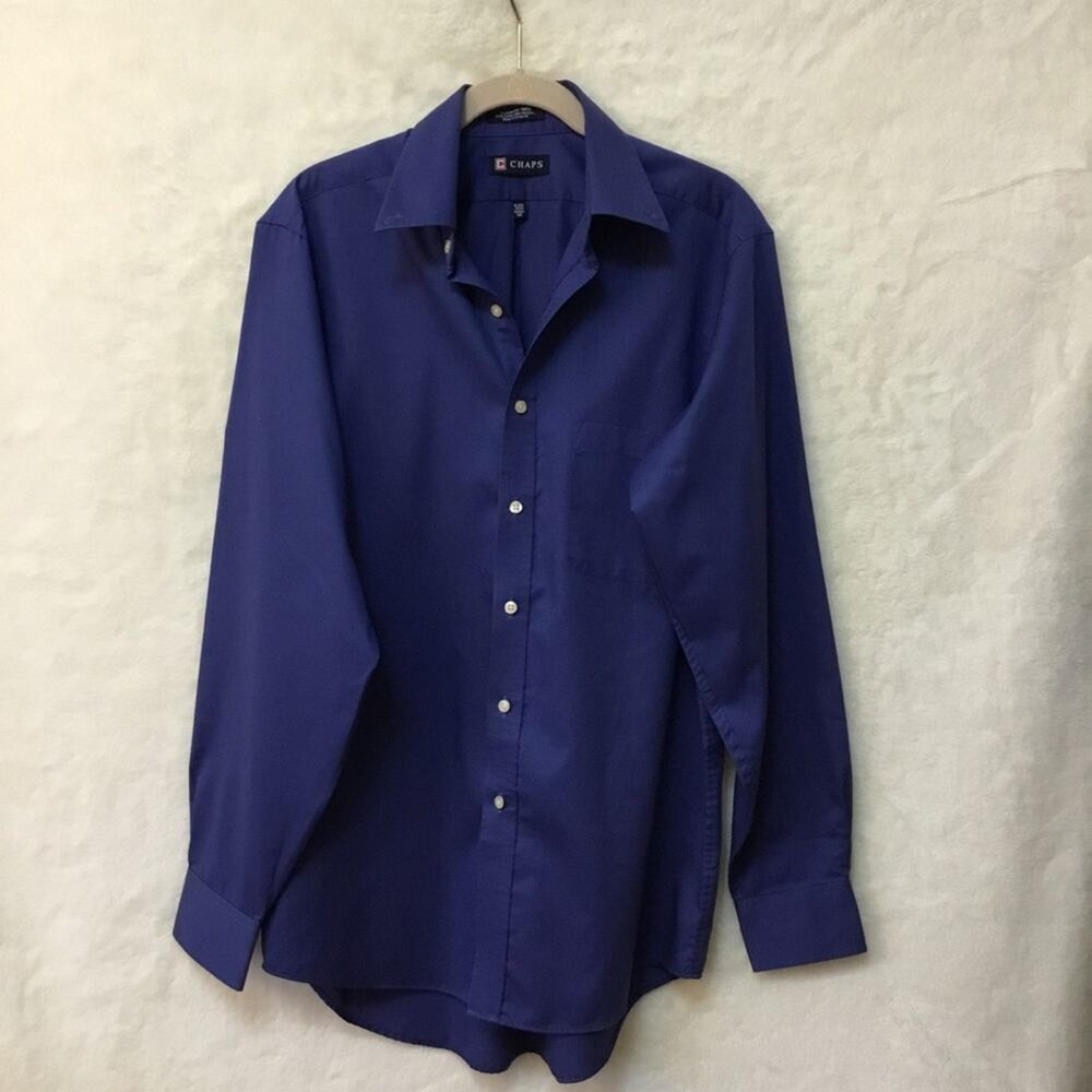 Chaps Blue Button-Down Long Sleeve Shirt